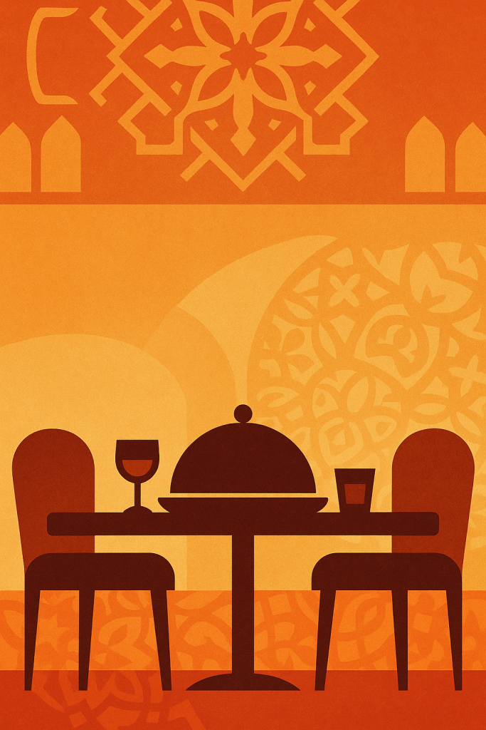 Moroccan dining table and cloche